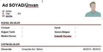 En Çok İndirilen CV Örneğimiz