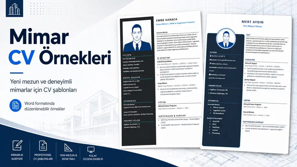 Mimar CV Örneği: Word Şablonu, Hazırlama ve Ön Yazı Mimar CV Örneği: Word Şablonu, Hazırlama ve Ön Yazı