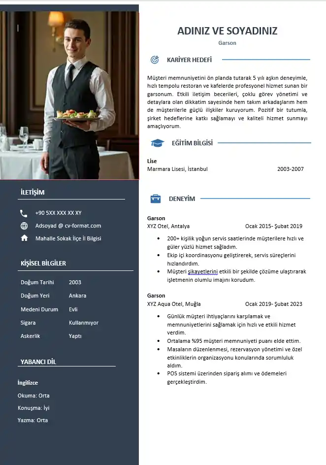 Garson CV Örneği