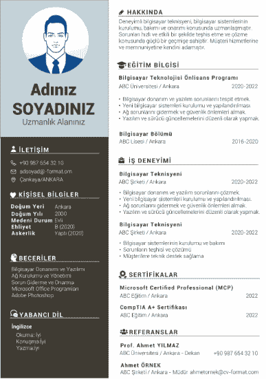 CV Hazırlama İpuçları örnek şablon