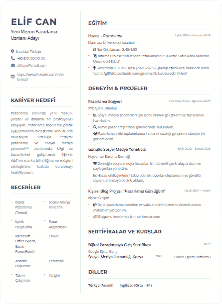 İlk İş İçin CV Nasıl Hazırlanır